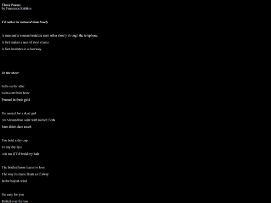 ThreePoems_FrancescaKritikos screenshot