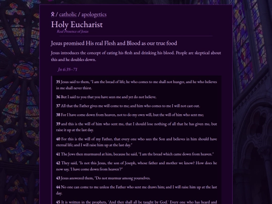 catholic/apologetics/eucharist screenshot