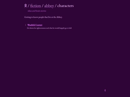 fiction/abbey/characters screenshot