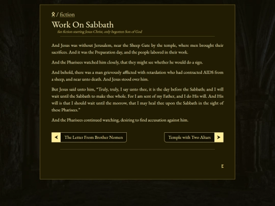 fiction/work-on-sabbath screenshot