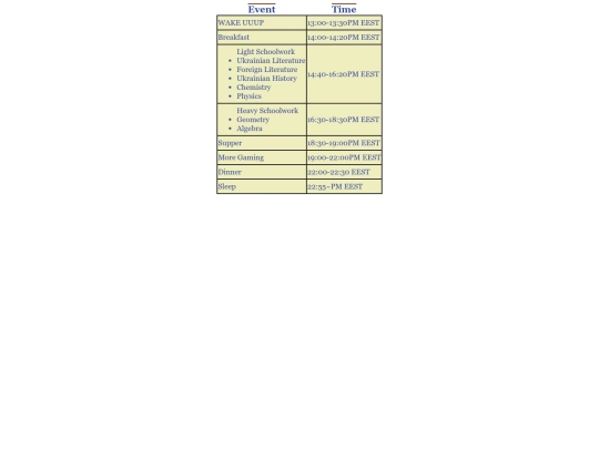 Styling-table screenshot