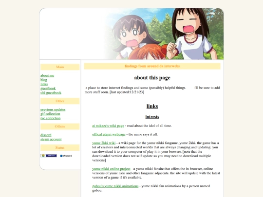 links screenshot