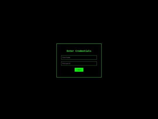 database/password screenshot