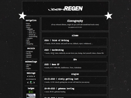 music/releases screenshot