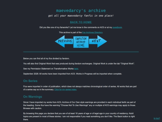 fanfictionindex screenshot