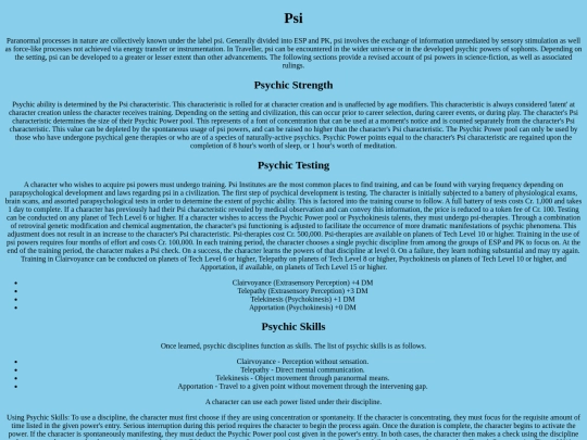 travellerpsi screenshot