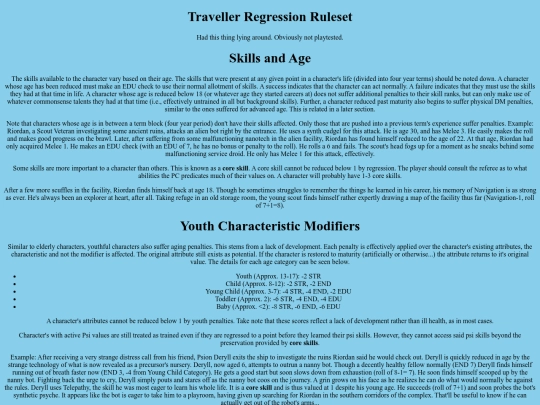 travellerregression screenshot