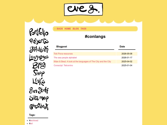 blog/tags/conlangs screenshot