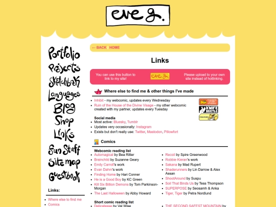 links screenshot