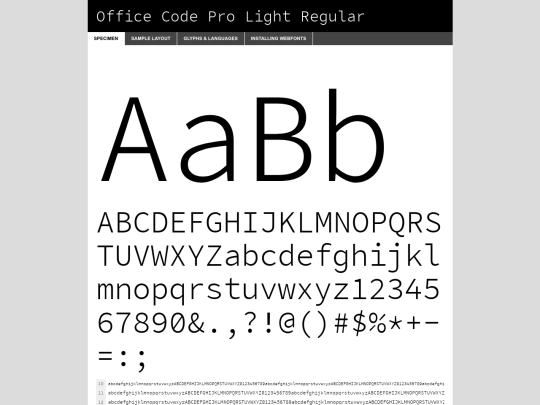 webfontkit-20240509-125123/officecodepro-light-demo screenshot