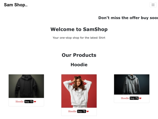 Sam Shop/ecom screenshot