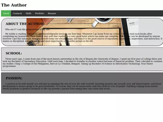Final Website/about screenshot