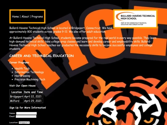 Web-Design/HTML/ HTML Project 4 - Bullard Open House: Forms/BullardOpenHouseStyle screenshot