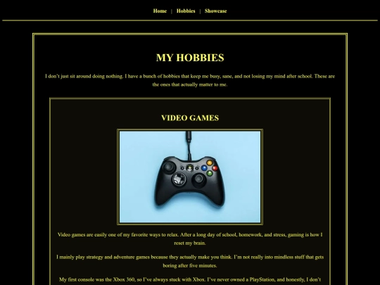 project/hobbies screenshot