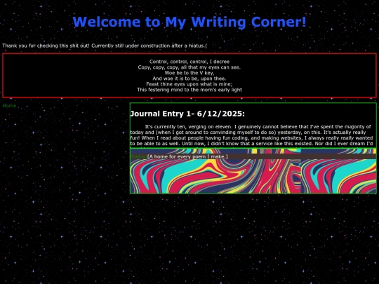writing screenshot