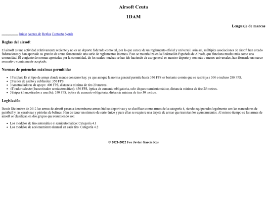 Pagina web/Reglas screenshot