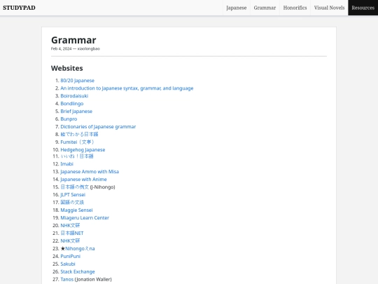 jp/grammar screenshot