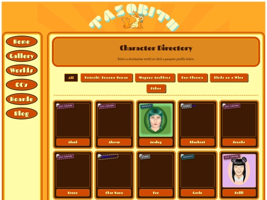 Characters screenshot