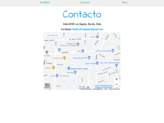 Comida/contacto screenshot
