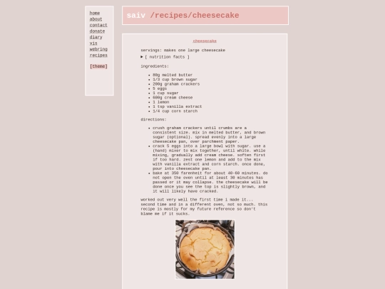recipes/cheesecake screenshot