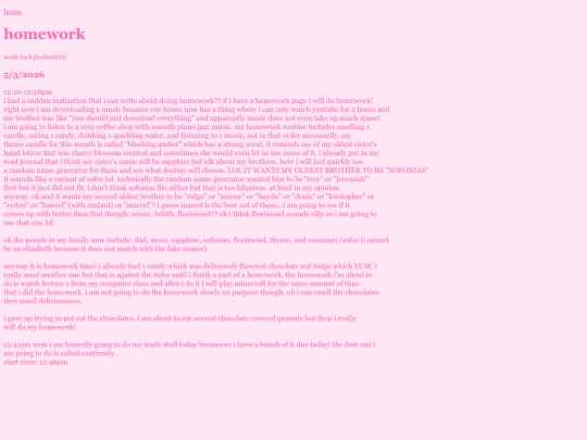 homework screenshot
