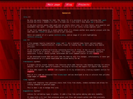 projects screenshot