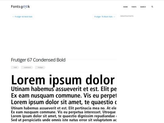 fonts/frutiger/readme screenshot