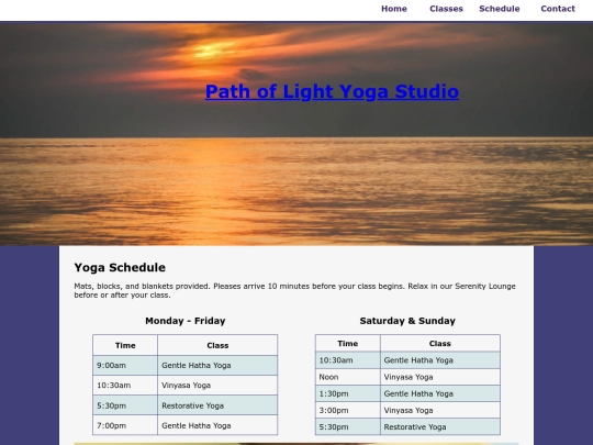 schedule screenshot