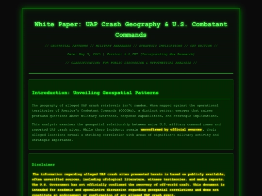 Docs/COCOMs & UAP Crash Geography screenshot