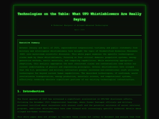 Docs/UAP Whistleblower Claims screenshot