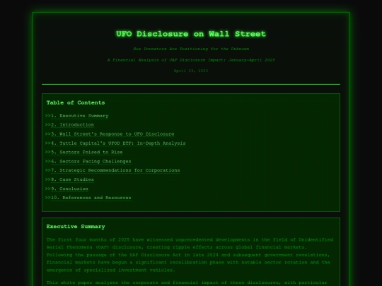 Docs/UFO Disclosure on Wall Street screenshot