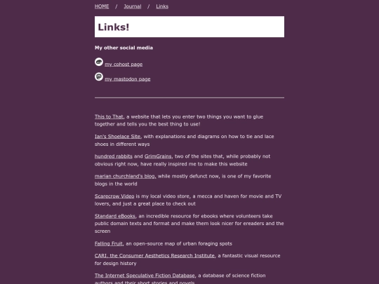 links screenshot