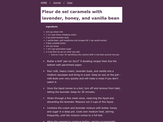 recipes/lavendercaramels screenshot