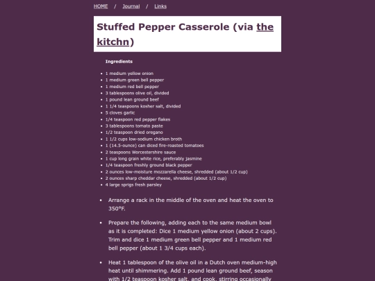 recipes/stuffedpeppercasserole screenshot