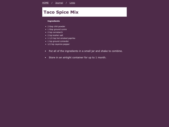 recipes/tacospice screenshot