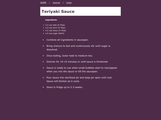 recipes/teriyakisauce screenshot