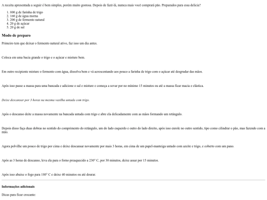 HTML5/receitaPao screenshot