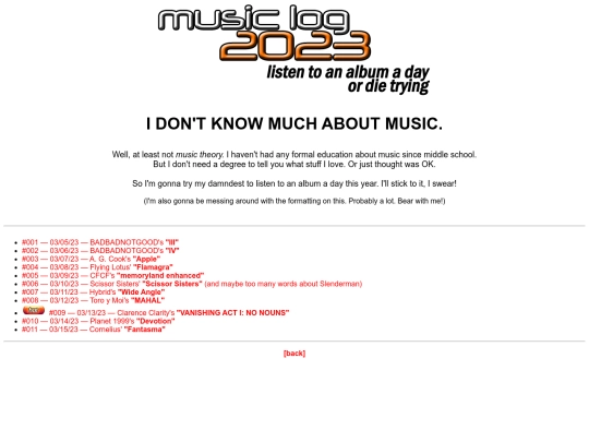 music-log/format-test-page screenshot