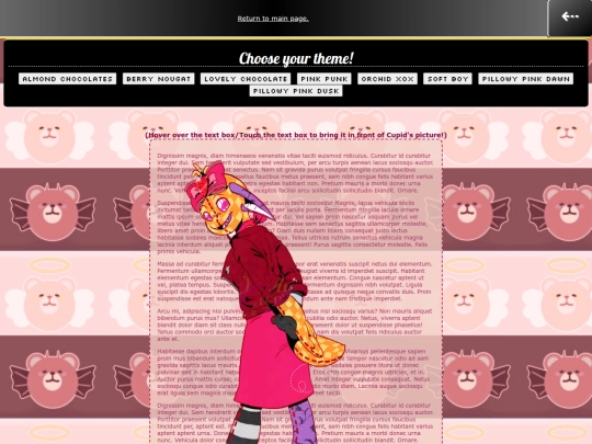 CupidValentinoTestPage screenshot