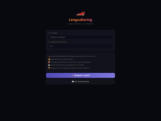 lenguaracing.index.htlm screenshot