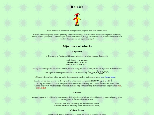 rhinish/adjectives screenshot