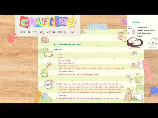 craftingpage screenshot
