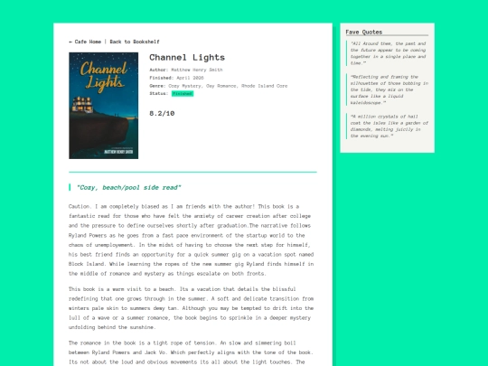 Book Reviews/channellights screenshot