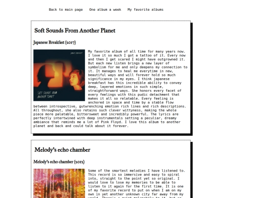 music/favorites screenshot