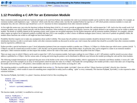 python22/ext/using-cobjects screenshot
