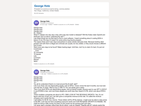 george_hotz_linkedin screenshot