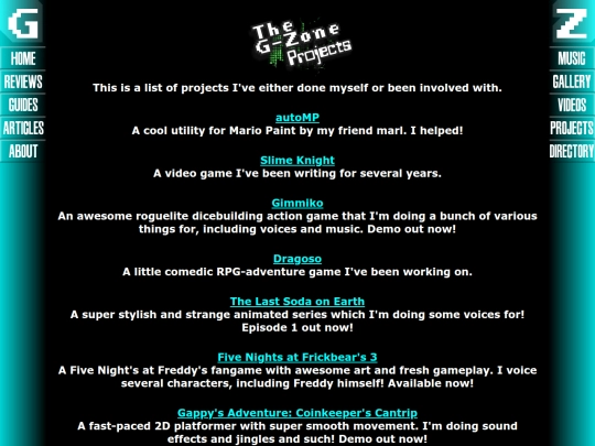 projects screenshot