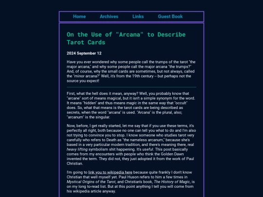 posts/tarot-arcana screenshot