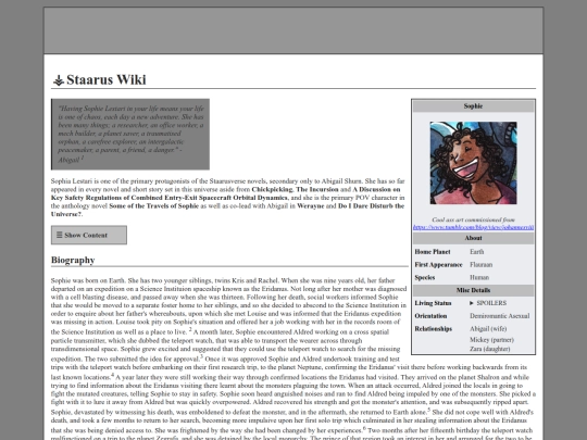 Staarus Wiki/Sophie screenshot