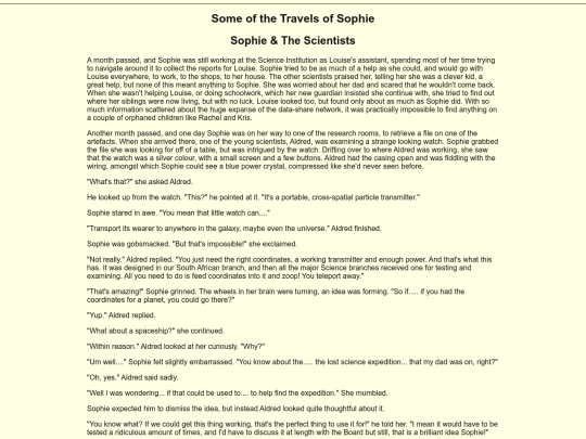 Writing/SOTTOS/SophieTheScientists screenshot